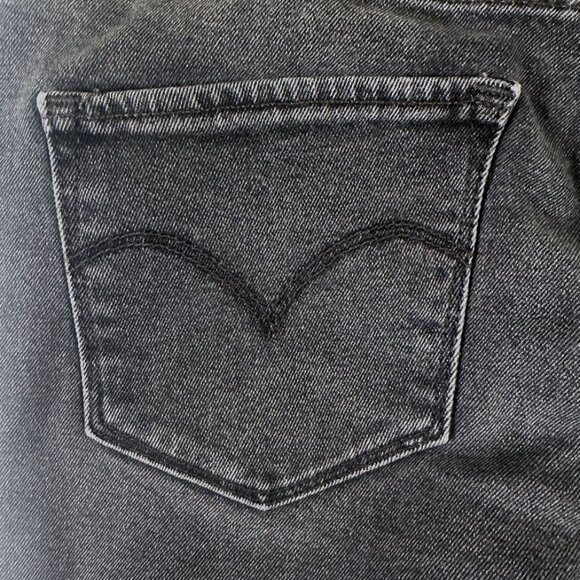 Levi's 721 High Rise Skinny Jean Sz 28 Gray Distressed Thrashed Y2K 90s Grunge - Picture 4 of 7